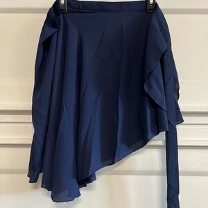 Elegant Navy Blue Women's Ballet Wrap Skirt